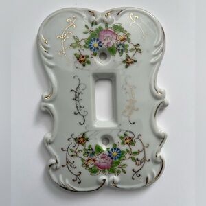Floral Porcelain Made In Japan Hand Painted Light Switch Plate